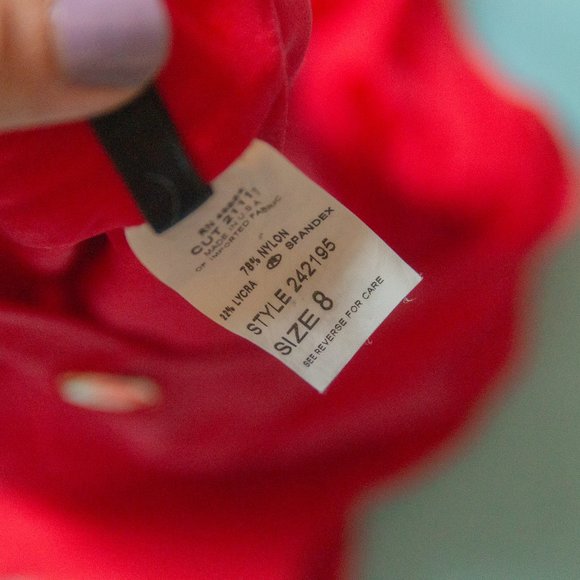 St John Swim Vintage 90s Red Ruched Bedazzled Gem Halter Neck One Piece Sz 8 - Picture 5 of 5